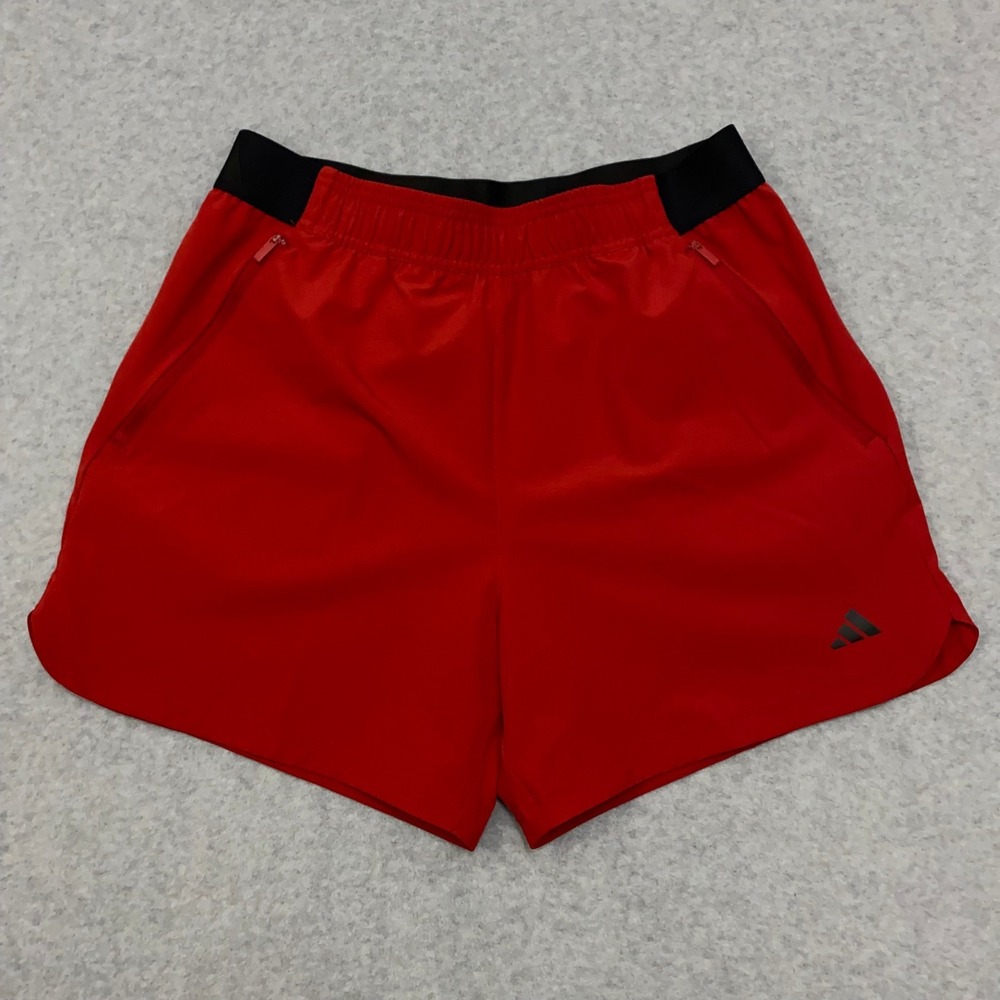Adidas Axis Woven 4.0 Mens Sz M Red Zip Pocket Running Training Shorts 5" IN6020